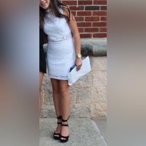 Bebe Lace White Mini Dress